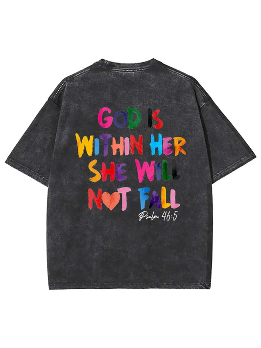 God Is Within Her Unisex Washed T-Shirt
