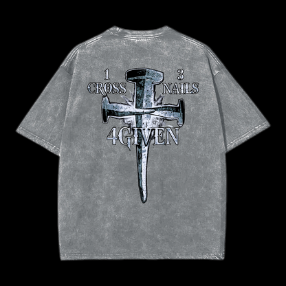 1Cross 3Nails 4Given Washed T-Shirt
