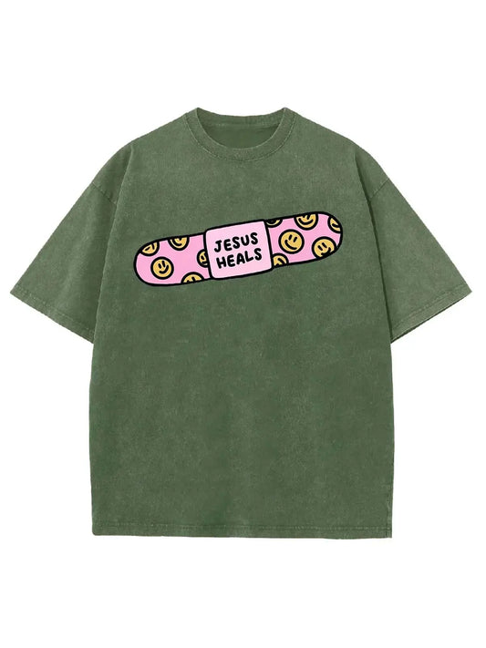 Jesus Heals Unisex Washed T-Shirt