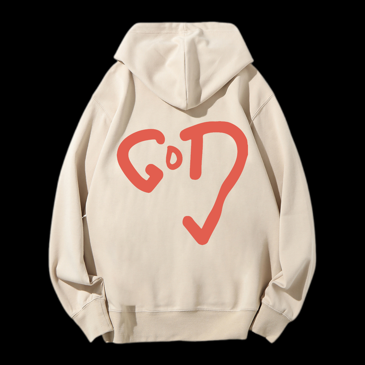 God Heart Drawstring Hoodie
