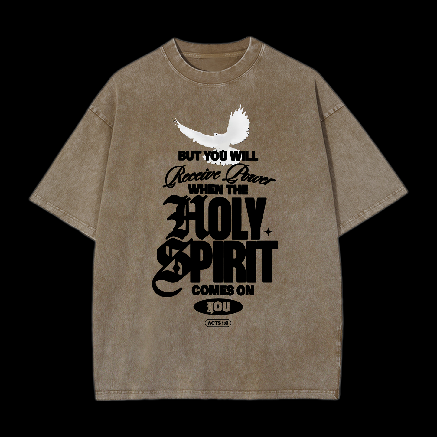 Holy Spirit Comes On Washed T-Shirt