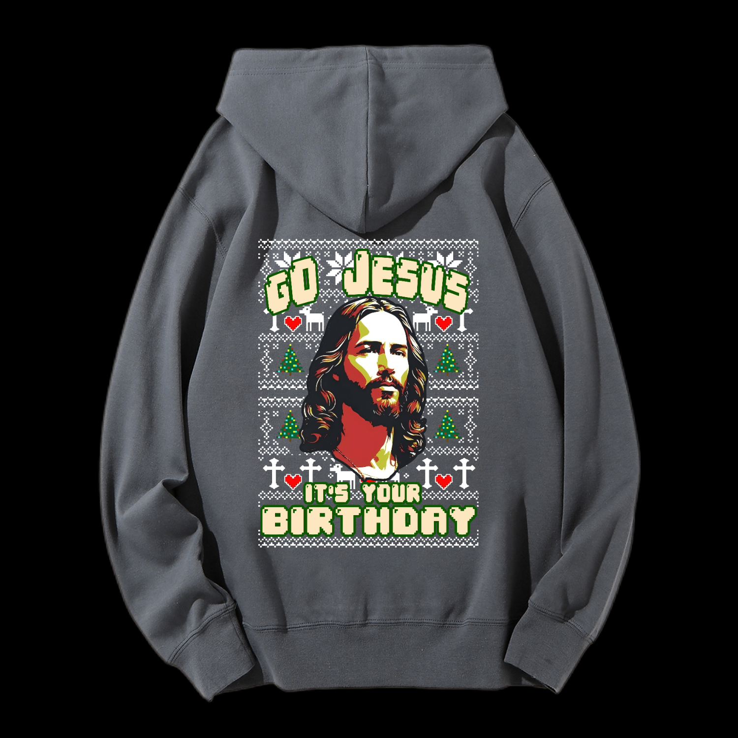 Go Jesus It's Your Birthday Christmas Drawstring Hoodie