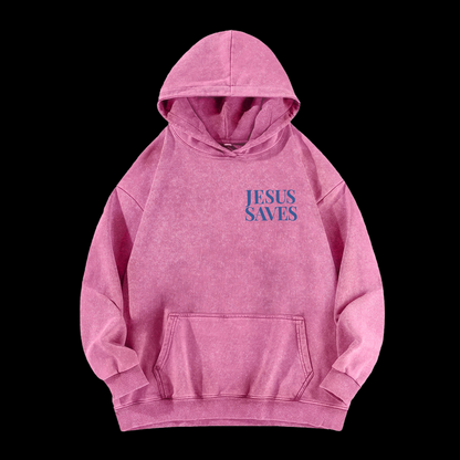 Jesus Saves Washed Hoodie