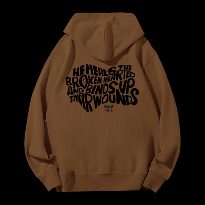 He Heals The Broken Hearted Drawstring Hoodie