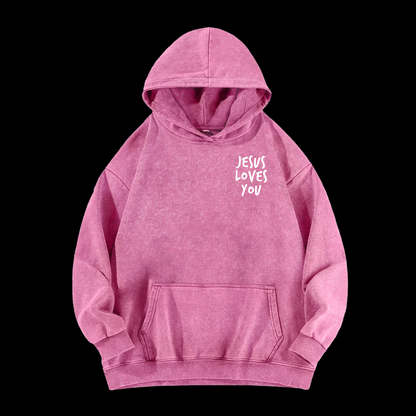 Jesus Loves You  Washed Hoodie