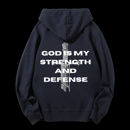 God Is My Strength And Defense Drawstring Hoodie