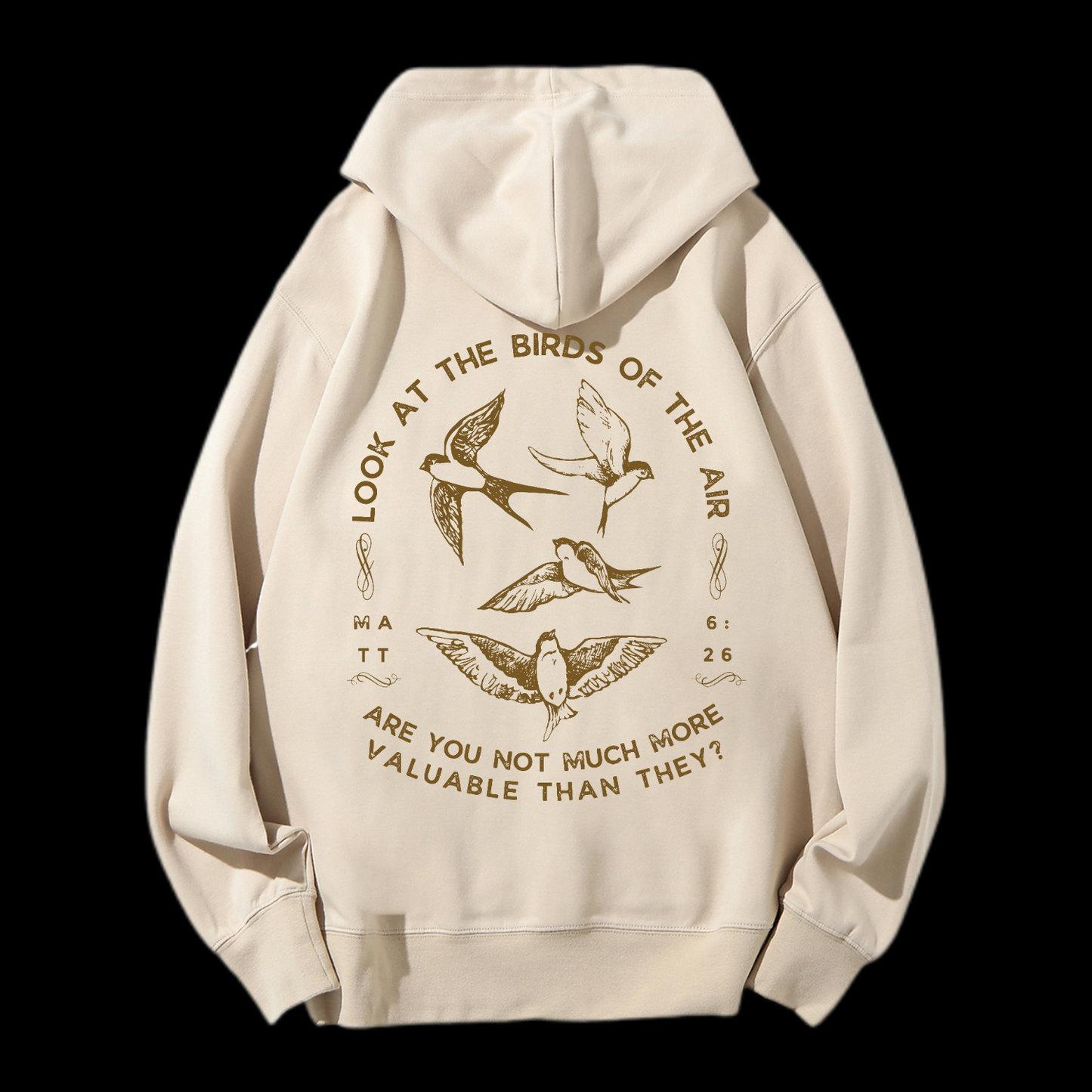 Look At The Birds Of The Air Drawstring Hoodie