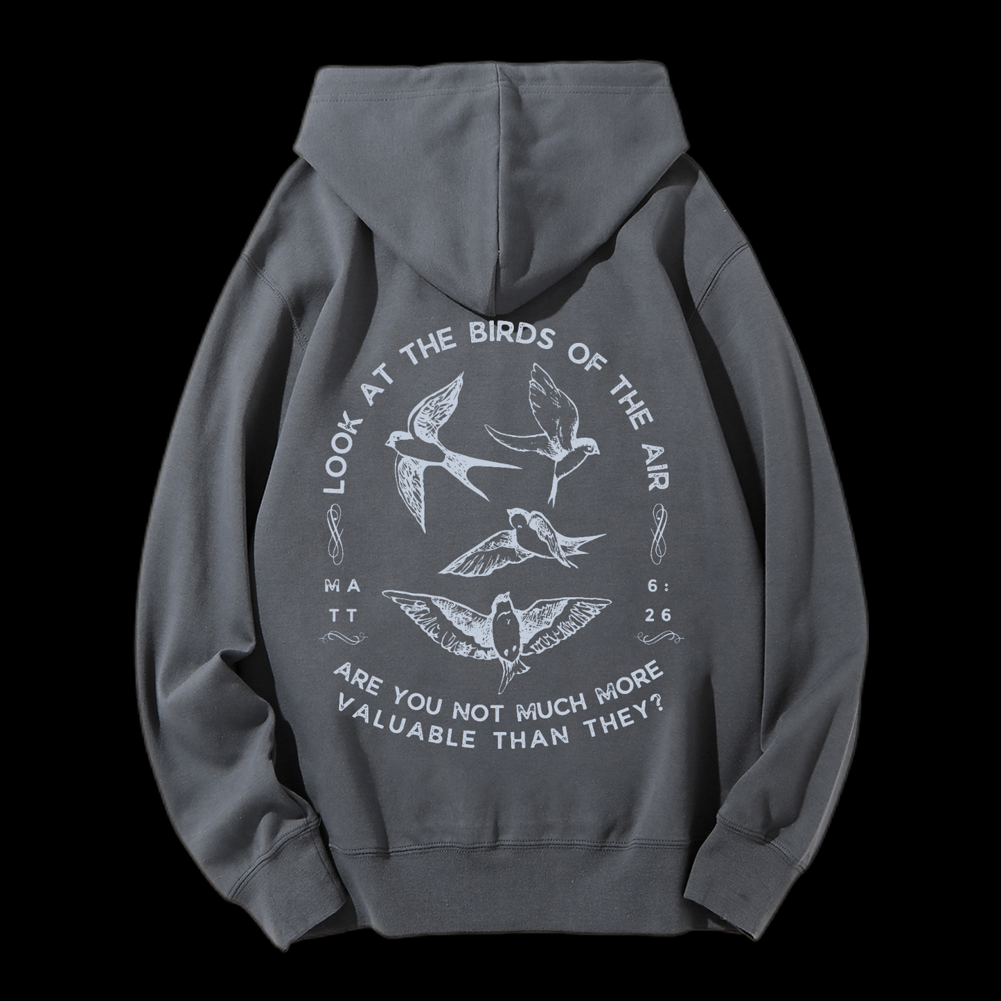 Look At The Birds Of The Air Drawstring Hoodie