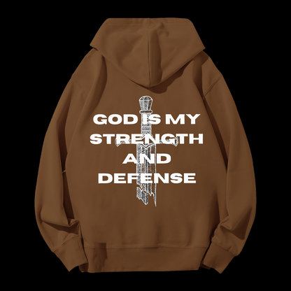 God Is My Strength And Defense Drawstring Hoodie