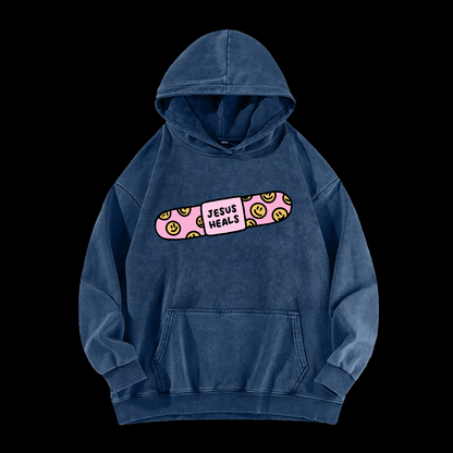 Jesus Heals Washed Hoodie