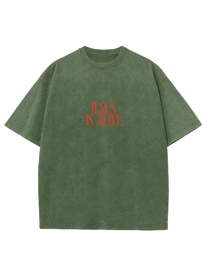 Jesus Is Alive Unisex Washed T-Shirt