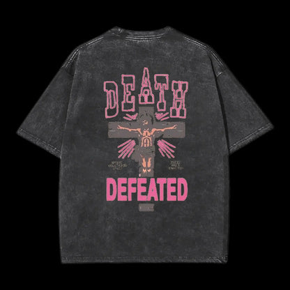 Death Defeated Christian Washed T-Shirt