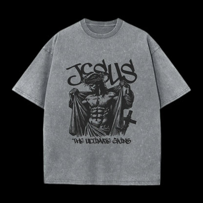 Jesus The Ultimate Gains Christian Washed T-Shirt