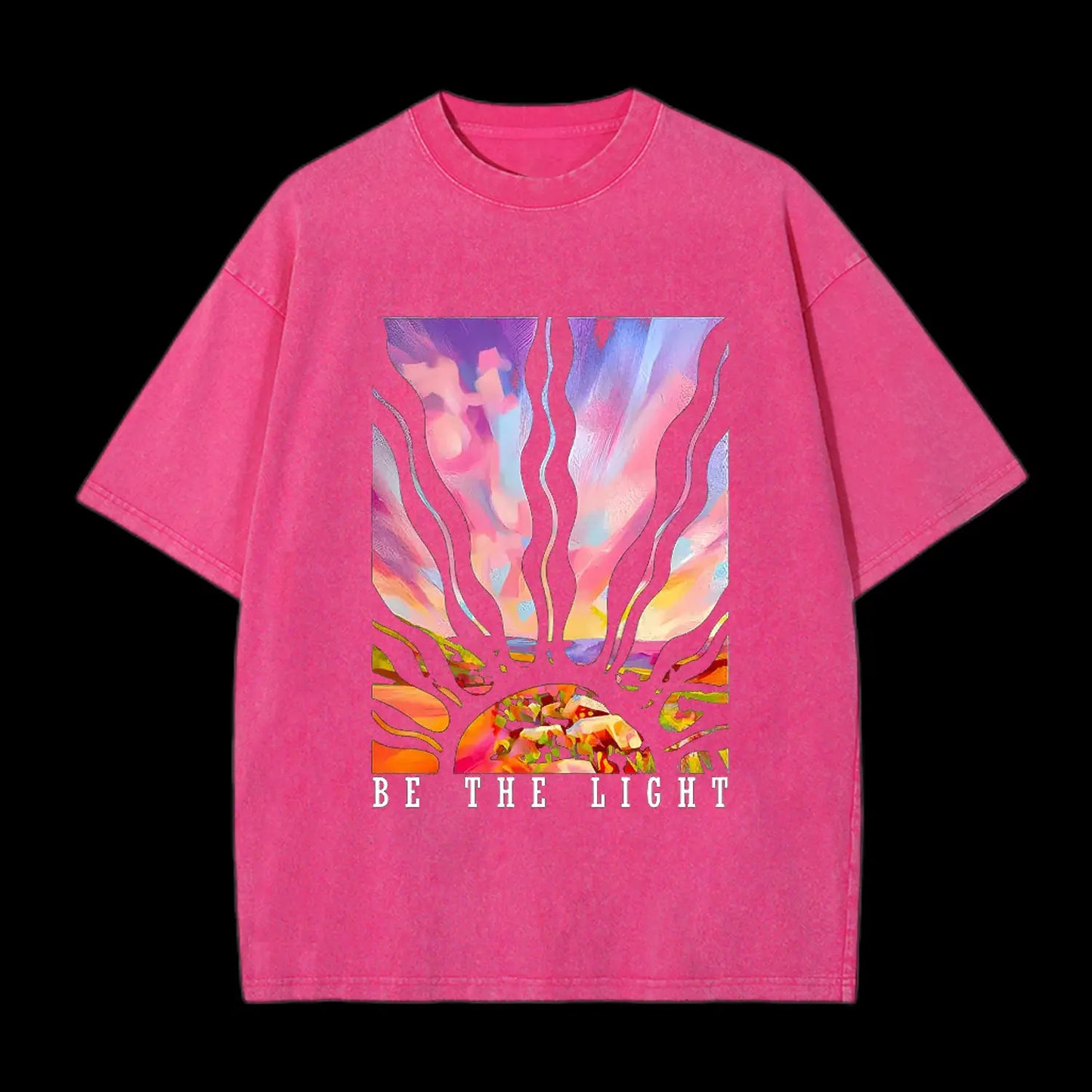 BE THE LIGHT CHRISTIAN WASHED T-SHIRT