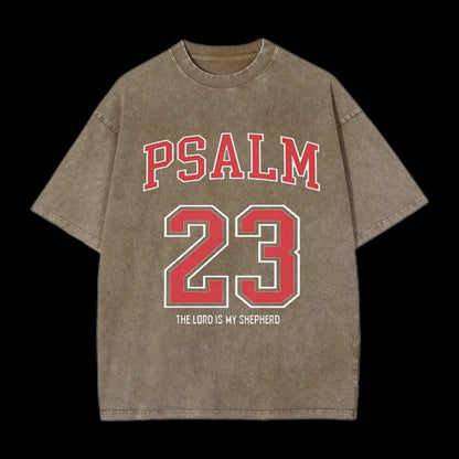 PSALM 23 CHRISTIAN WASHED T-SHIRT