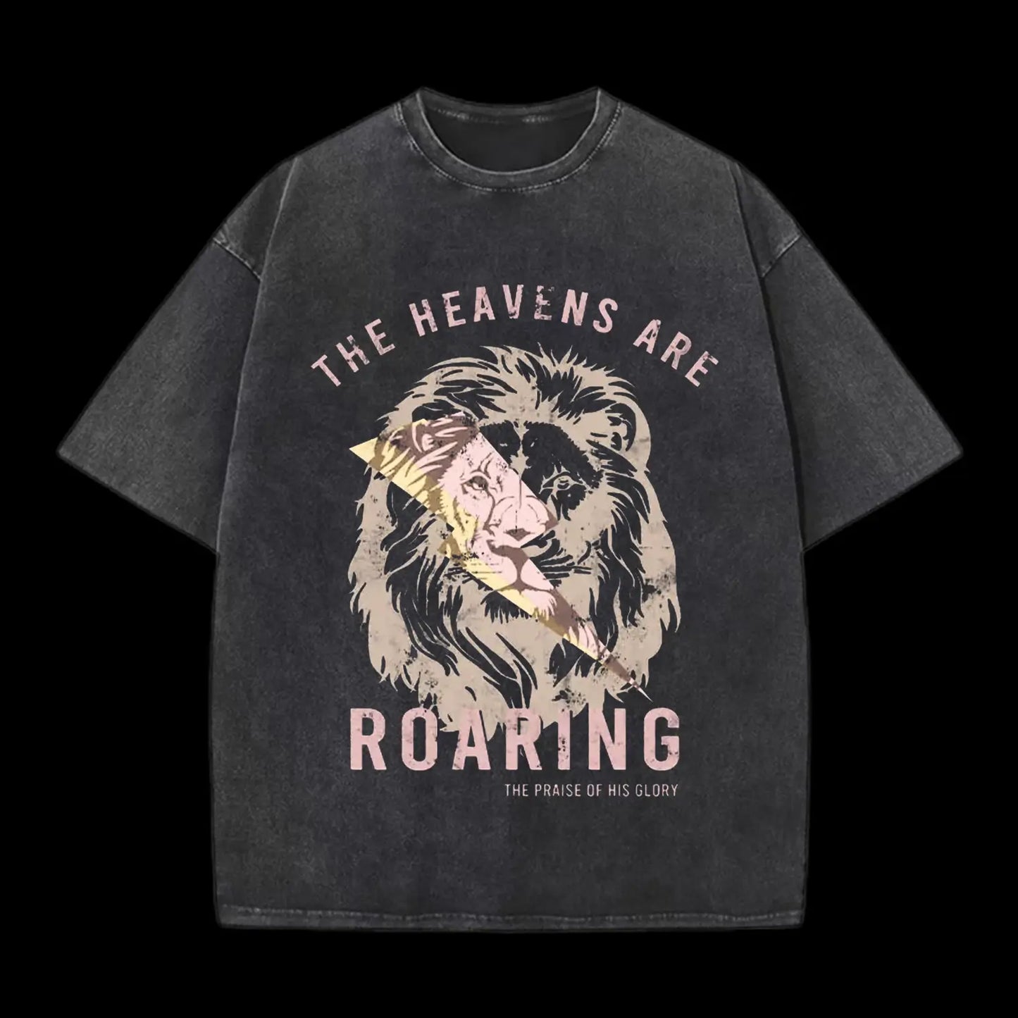THE HEAVENS ARE ROARING CHRISTIAN WASHED T-SHIRT