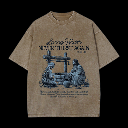 Living Water Christian Washed T-Shirt