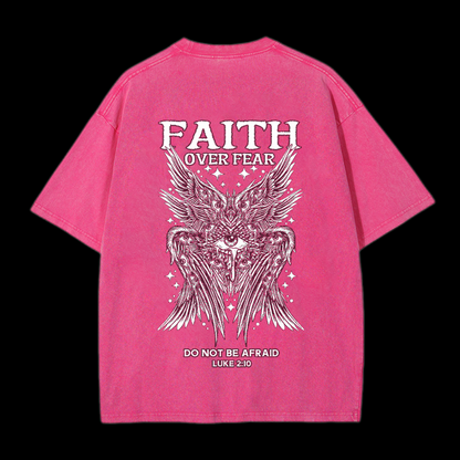 Faith Over Fear Seraphim Angel Christian tee