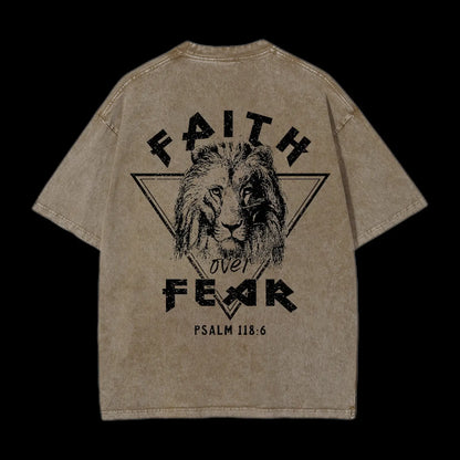 FAITH OVER FEAR LION CHRISTIAN TEE