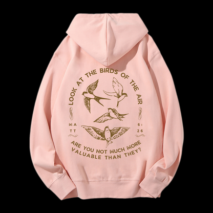 Look At The Birds Of The Air Drawstring Hoodie