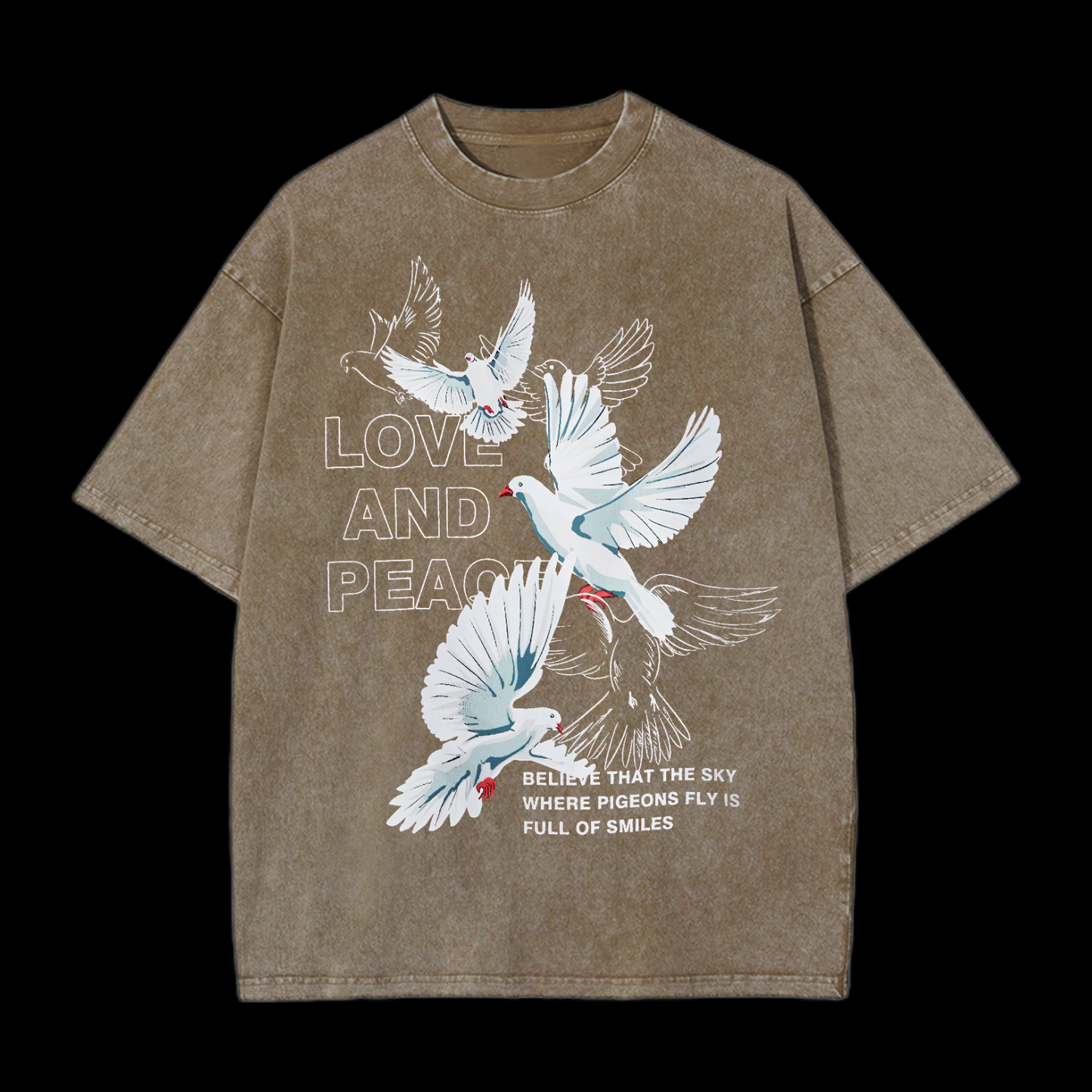 Love And Peace Washed T-Shirt