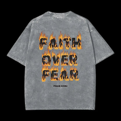 Faith Over Fear Christian Washed T-Shirt