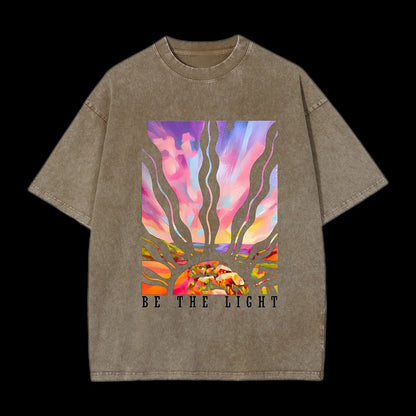 BE THE LIGHT CHRISTIAN WASHED T-SHIRT