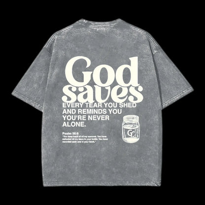 God Saves Christian Washed T-Shirt