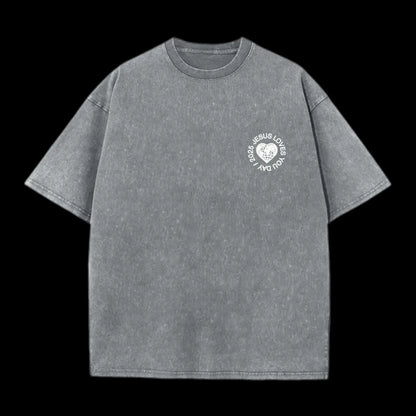 God So Loved The World Christian Washed T-Shirt