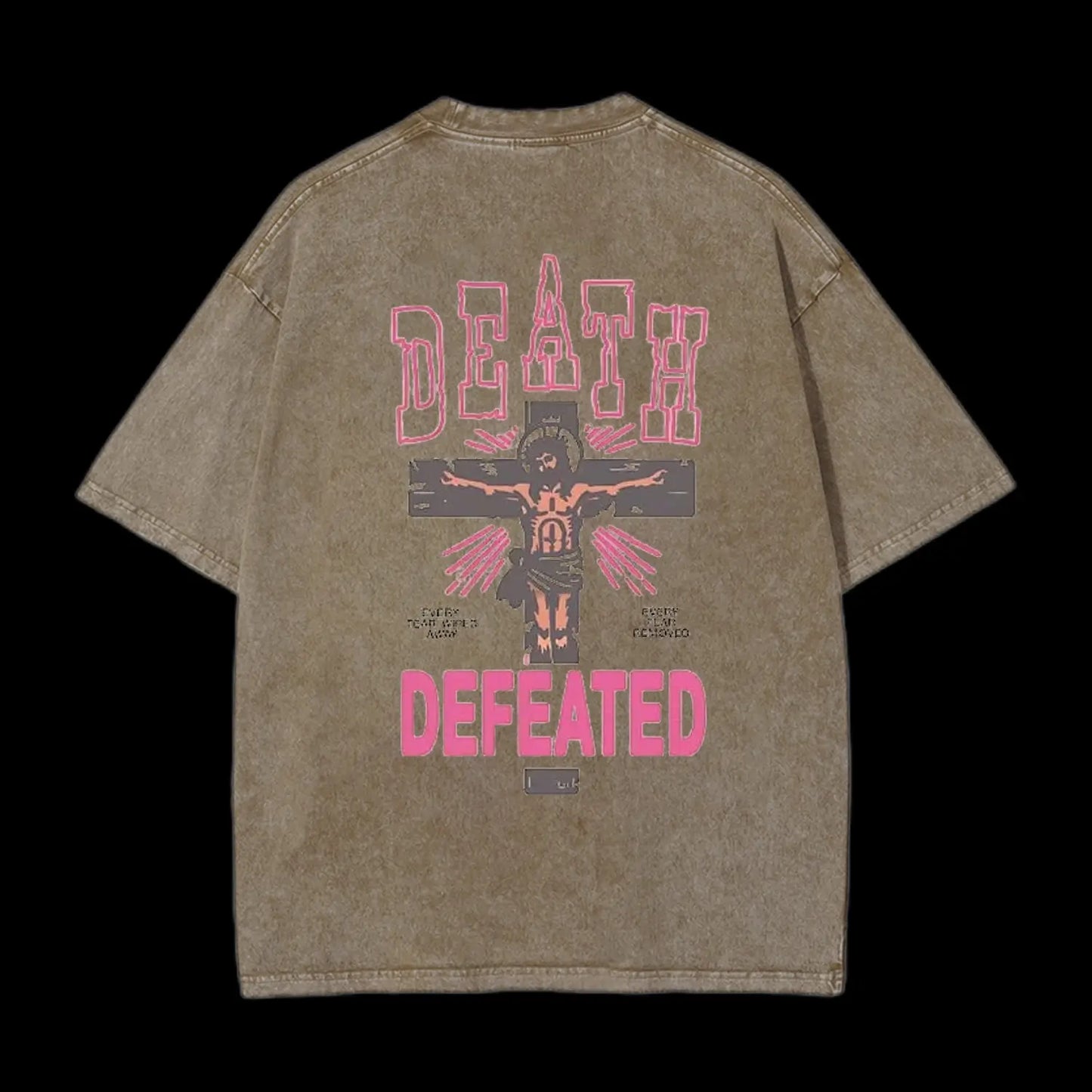 Death Defeated Christian Washed T-Shirt