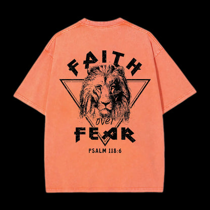 FAITH OVER FEAR LION CHRISTIAN TEE