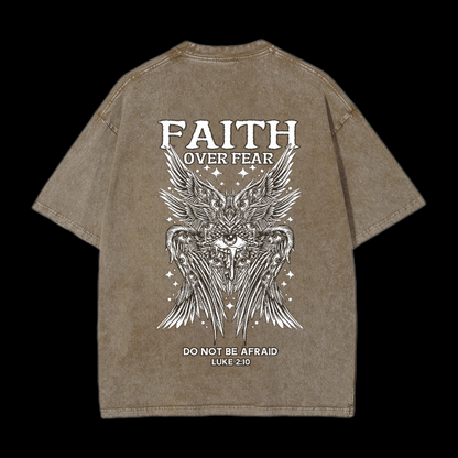 Faith Over Fear Seraphim Angel Christian tee