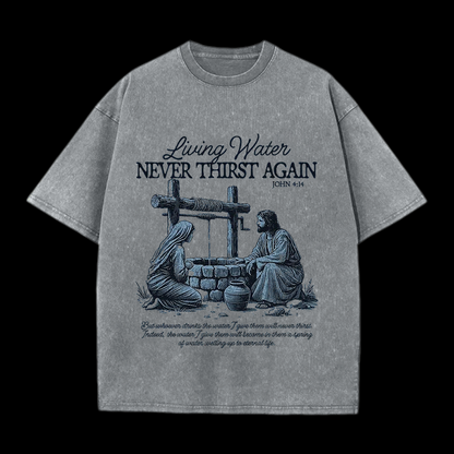 Living Water Christian Washed T-Shirt