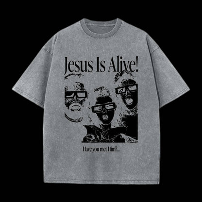 Jesus Is Alive Christian Washed T-Shirt