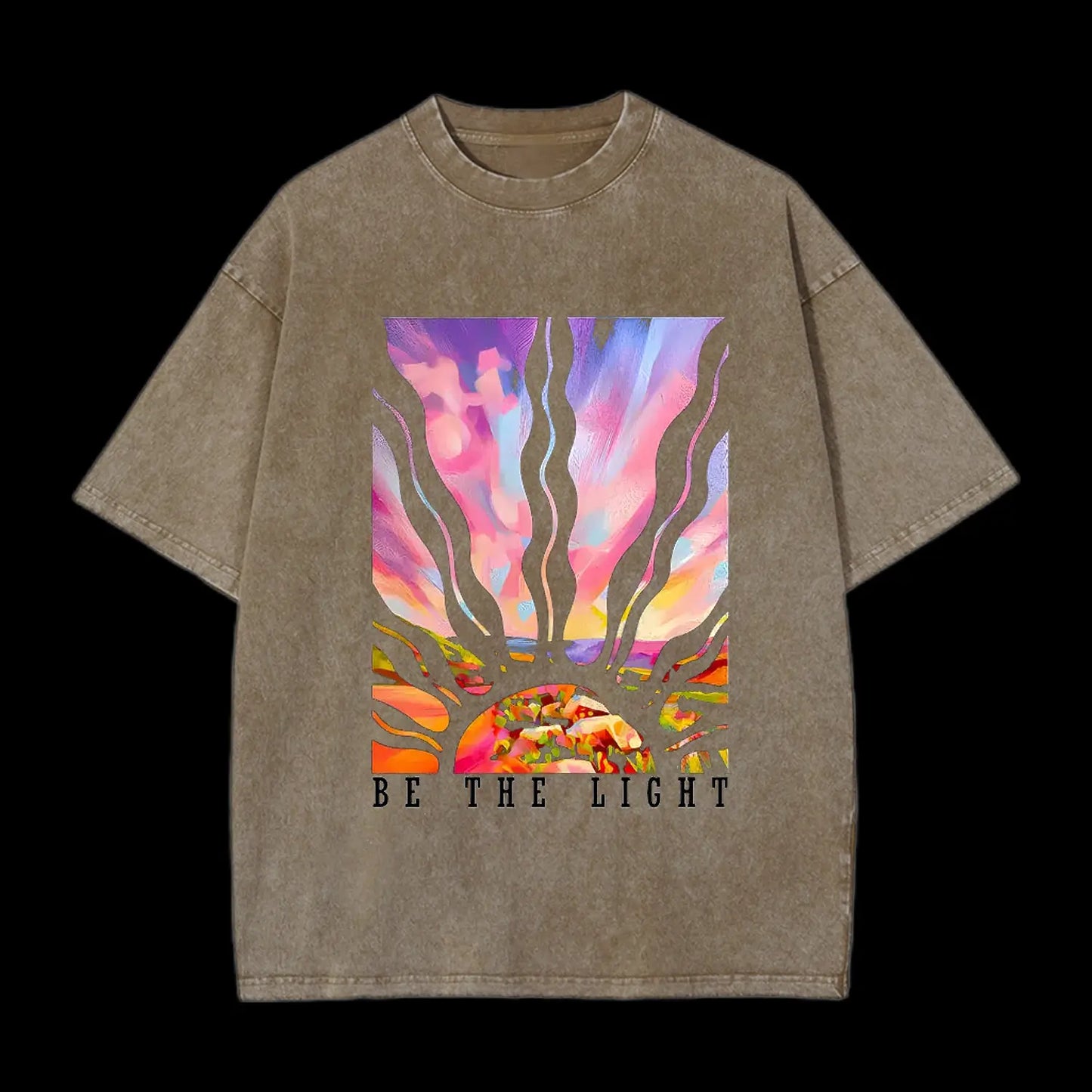 BE THE LIGHT CHRISTIAN WASHED T-SHIRT