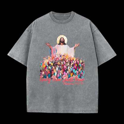 Every Knee Shall Bones Christian Washed T-Shirt