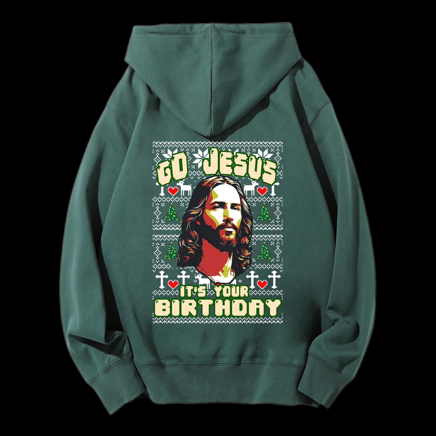 Go Jesus It's Your Birthday Christmas Drawstring Hoodie