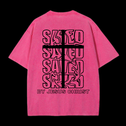 Saved By Jesus Christ Washed T-Shirt