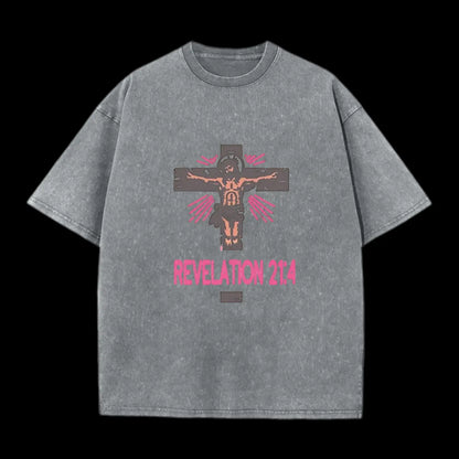 Death Defeated Christian Washed T-Shirt