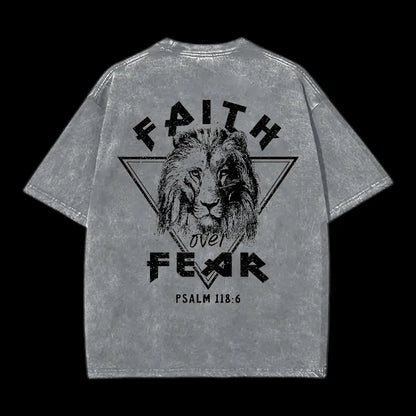 FAITH OVER FEAR LION CHRISTIAN TEE