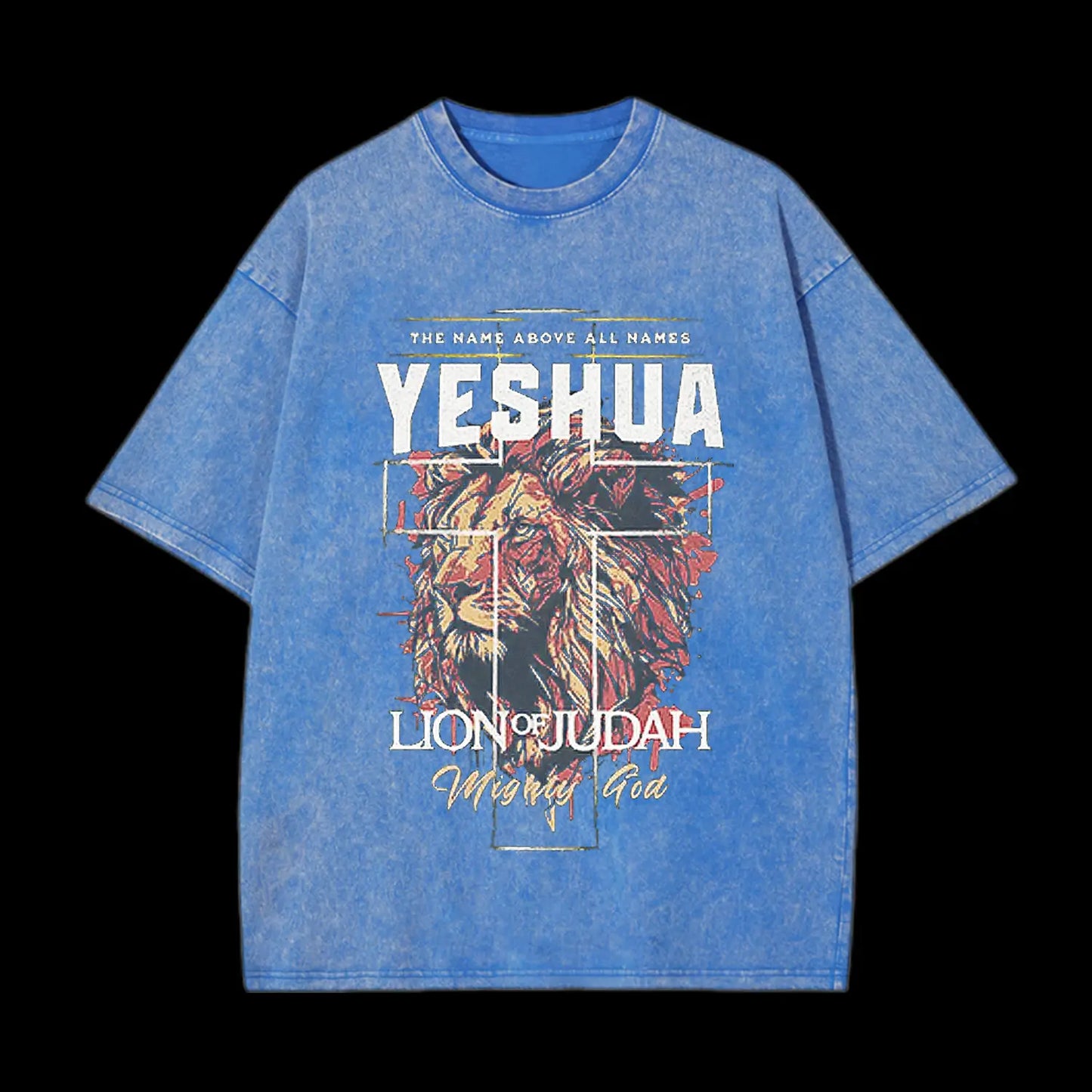 The Name Aboye All Names Yeshua Lion Of Judah Washed T-Shirt