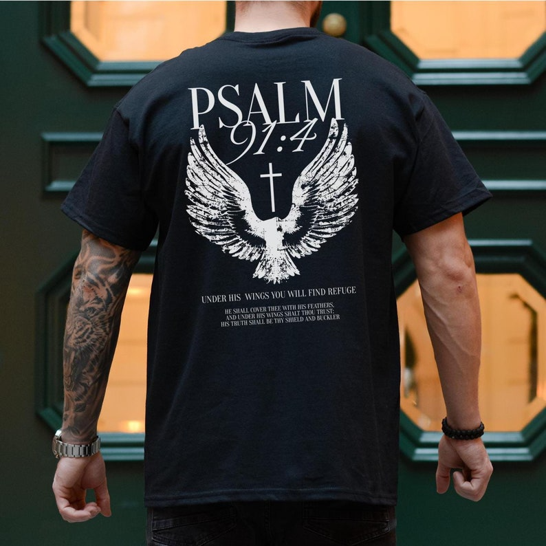 Psalm 91:4 Cotton T-Shirt