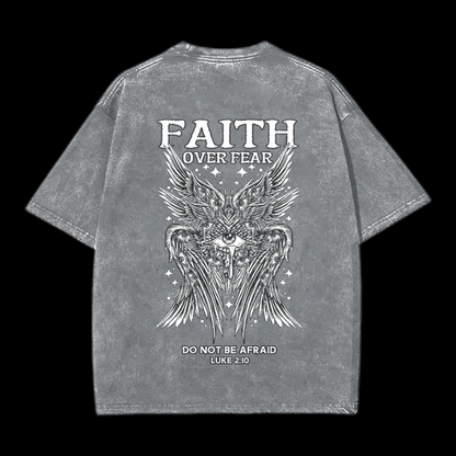Faith Over Fear Seraphim Angel Christian tee