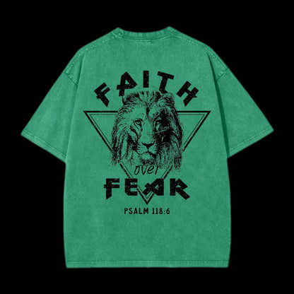 FAITH OVER FEAR LION CHRISTIAN TEE