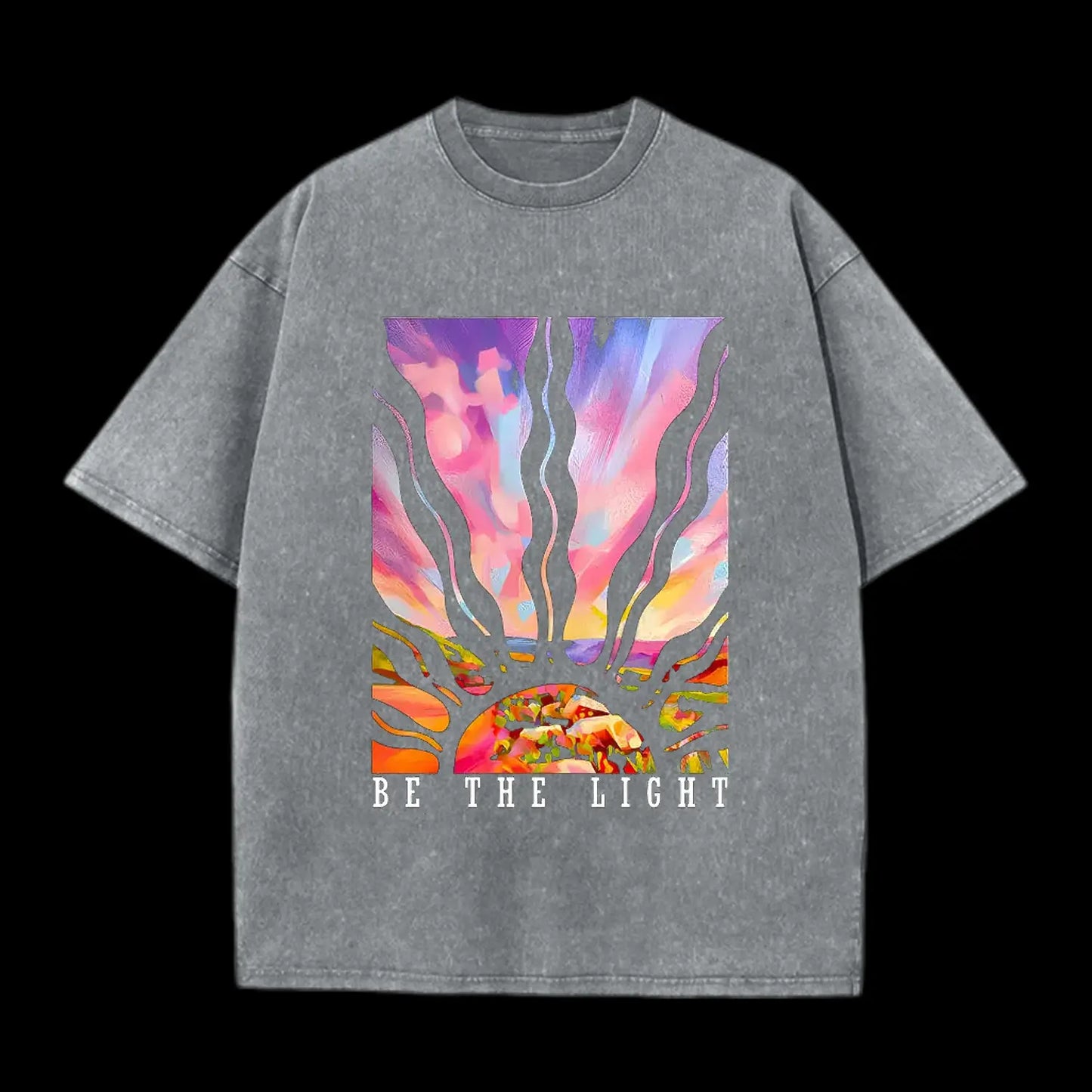 BE THE LIGHT CHRISTIAN WASHED T-SHIRT
