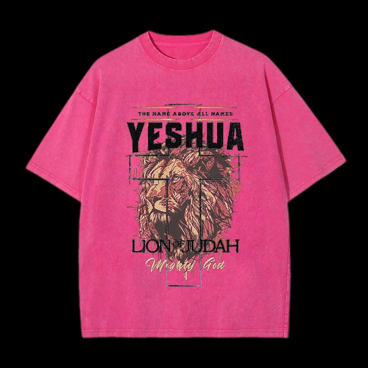 The Name Aboye All Names Yeshua Lion Of Judah Washed T-Shirt