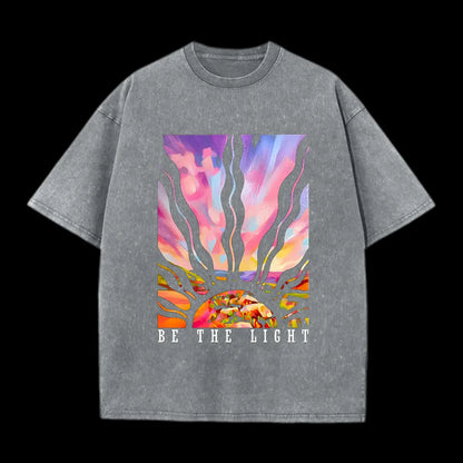 BE THE LIGHT CHRISTIAN WASHED T-SHIRT