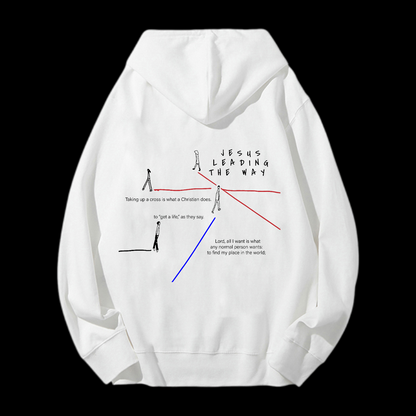 Jesus Leading The Way Drawstring Hoodie