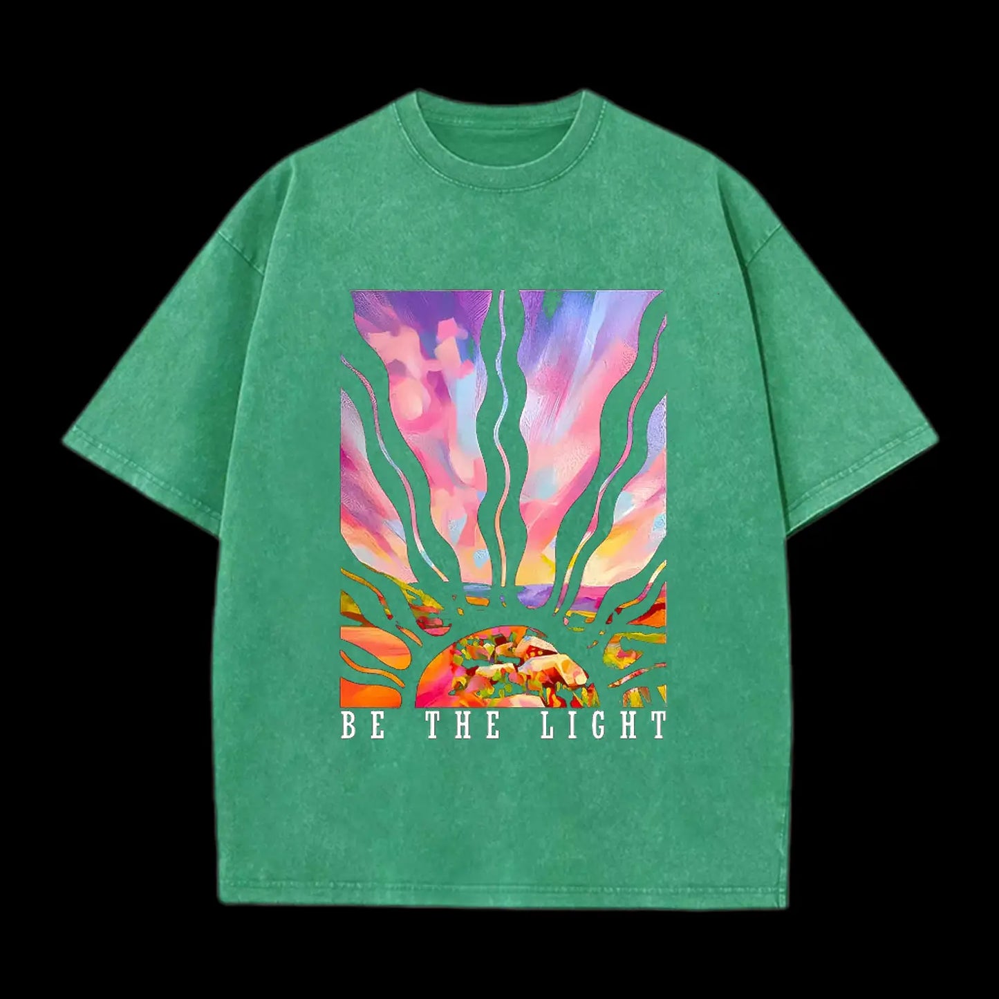 BE THE LIGHT CHRISTIAN WASHED T-SHIRT