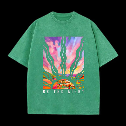 BE THE LIGHT CHRISTIAN WASHED T-SHIRT